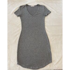 Golden by Tna Gray V-Neck Short Sleeve Bodycon T-Shirt‎ Dress Aritzia